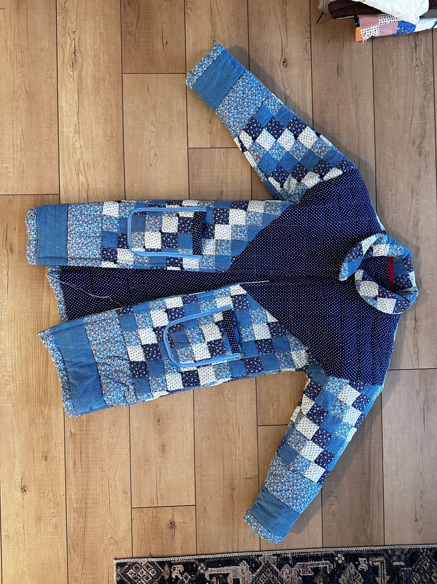 Blue patchwork quilt jacket
