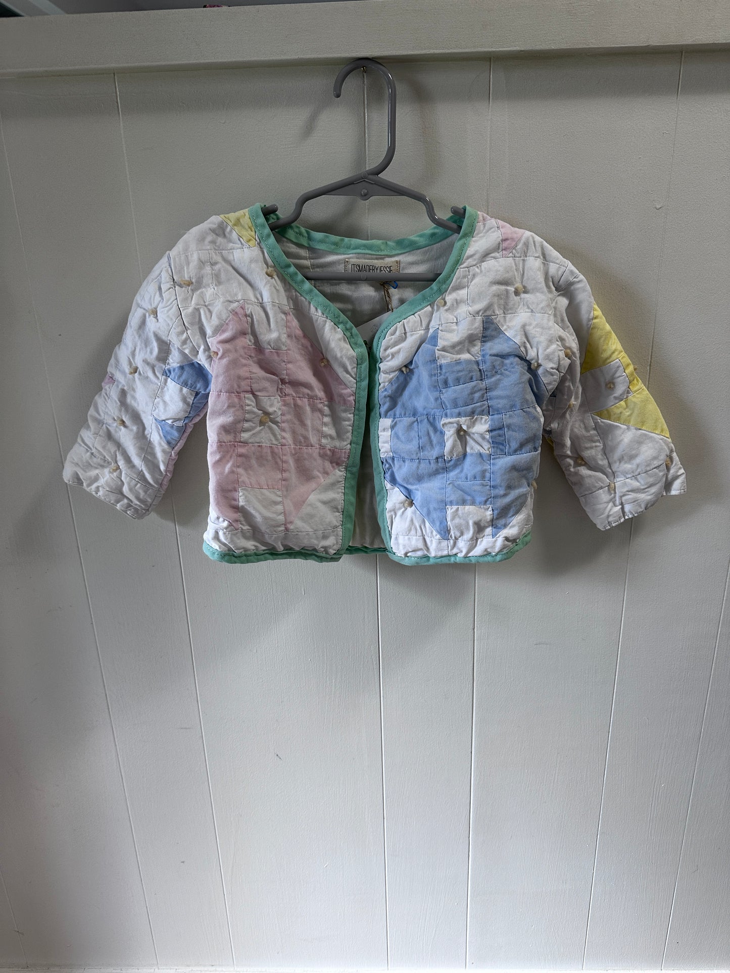 Pastel Puff Baby Quilt Jacket – Size 12–18 Months