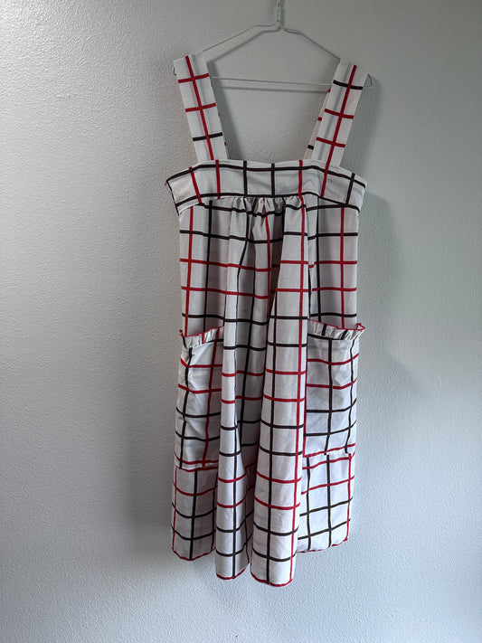 Vintage Grid Pocket Dress – Size S/M