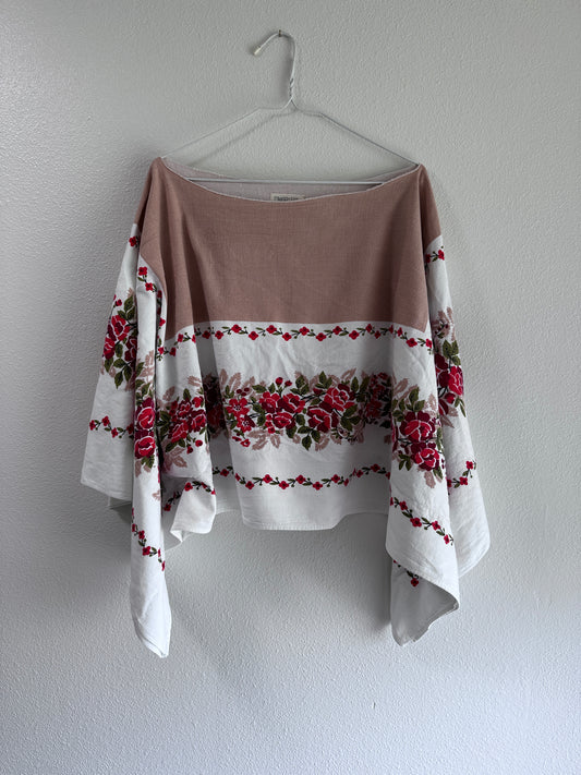 Reimagined Linen Shirt – Made from a Vintage Tablecloth